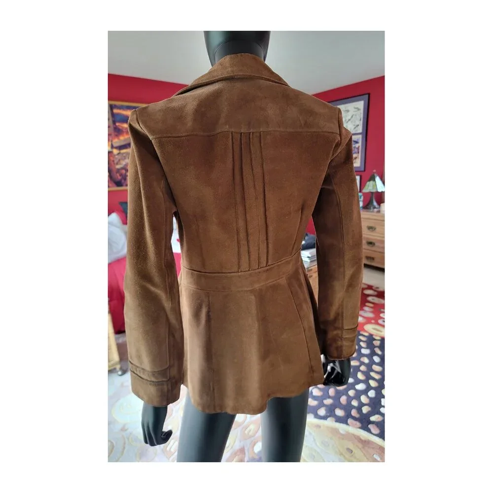 Vintage Brown Suede Corset Style Blazer - Picture 4 of 5